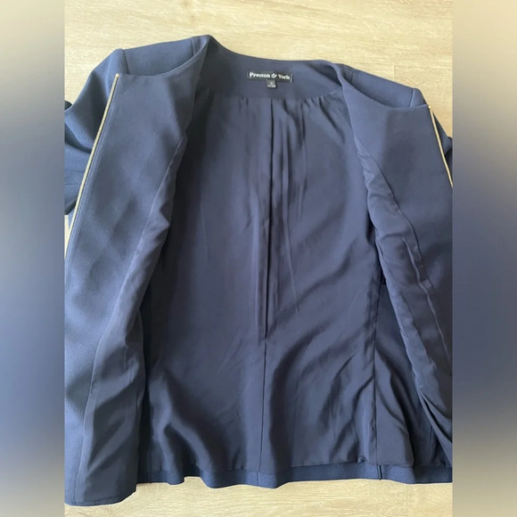 Preston and York Navy Blue Gold Zip Blazer - Picture 6 of 8
